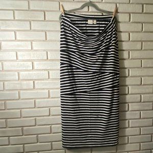 Chico's Black/White Stripe Maxi Skirt
